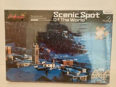 Scenic Spot of the World Snow Town 500 Piece Puzzle - Image 1 of 3