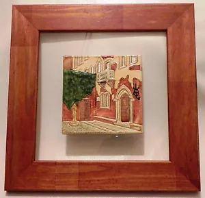 BRUNO BOVI QUADRO FORMELLE CERAMICA VERONA CASA DI GIULIETTA BALCONE VETRO 26X26 - Foto 1 di 1