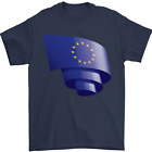 Curled EU Flag European Union Flag Football Mens T-Shirt 100% Cotton