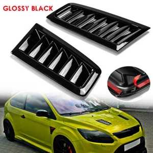Black Car Universal Cooling Bonnet Louver Hood Air Flow Intake Vent Scoop Cover/ - Picture 1 of 6