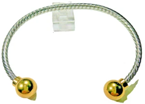 Brazalete Brazalete Curación Cable IONX Plata Oro Amarillo 18kt Caja Artritis EE. UU. Nuevo - Imagen 1 de 5