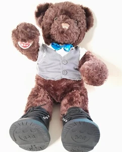 Build A Bear dark brown curly hair 19in plush 2020 posable arms boots waistcoat - Picture 1 of 19