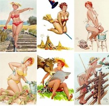 260 Hilda Plus Pin Up Images on CD Vintage  Scrapbooking Stickers Greeting Cards