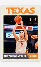 Shaylee Gonzales NMT  Custom Art Basketball Card! Texas Longhorns! WNCAA!