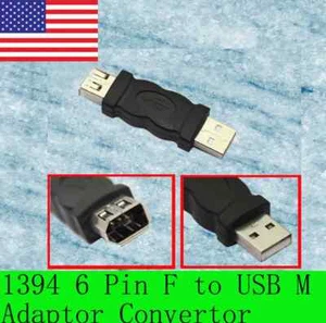 Firewire IEEE 1394 6-Pin Female to USB A Male Adapter Converter Plug 2.0 1.1 - Bild 1 von 1