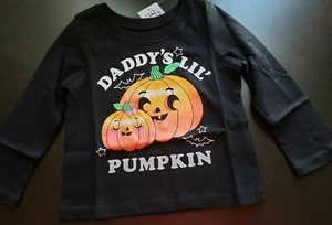 GIRLS INFANT TCP HALLOWEEN GLITTER DADDY'S LIL PUMPKIN SIZE 6-9 MONTHS TEE NWT - Picture 1 of 11