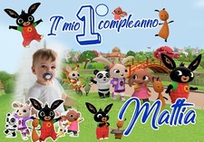 Striscione Banner COMPLEANNO BING PERSONALIZZATO CON TEMI foto nome Feste