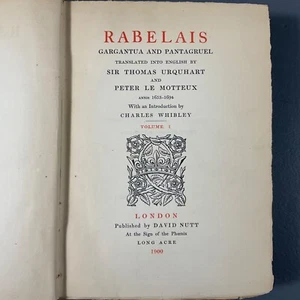 Rabelais Gargantua And Pantagruel by Sir Thomas Urquhart Vintage HC Book 1900 - Picture 1 of 24