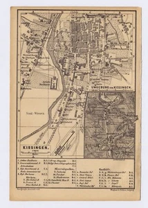 1900 ORIGINAL ANTIQUE MAP OF BAD KISSINGEN / BAYERN BAVARIA GERMANY - Picture 1 of 3