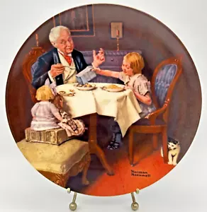 Piatto VINTAGE Knowles Norman Rockwell "The Gourmet" 8" Heritage 1985 con scatola e certificato di autenticità - Foto 1 di 10
