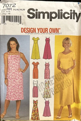 Simplicity 7072 Size 14-20 Dress Sewing Pattern Cut - Image 1 of 2
