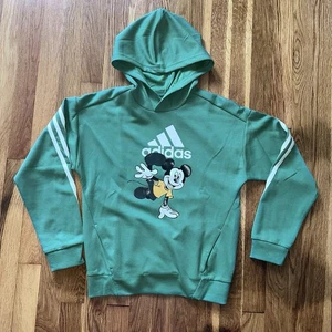 Adidas Disney Kids Green Sweatshirt Size Small Mickey Mouse Graphic Pullover NWT - Picture 1 of 12