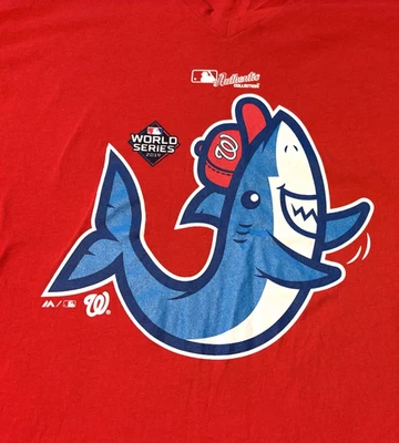 Camiseta para mujer WASHINGTON NATIONALS World Series 2019 Rally SHARK talla L grande Foto 1 de 4