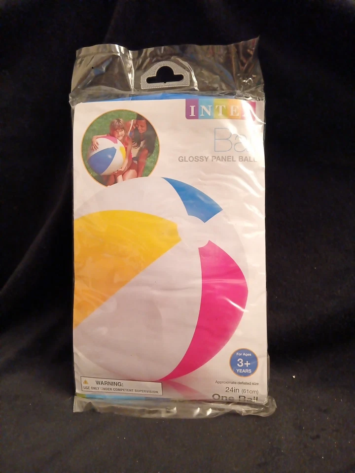 59030ep Intex 24 Inch Glossy Panel Colorful Beach Ball Inflatable -