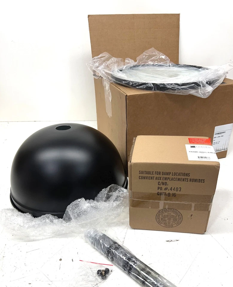 Colgante y varilla Duncan Golden Lighting negro de 1 luz con pantalla negra mate Foto 1 de 1