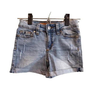 Joes Shorts Girls Size 8 Light Blue Denim Distressed Cuffed Hem Adjustable Waist - Image 1 of 4