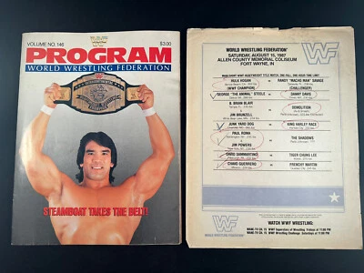 WWF WWE Magazine Program Vol 146 Ricky Steamboat Hulk Hogan Savage Match Card - Image 1 of 4