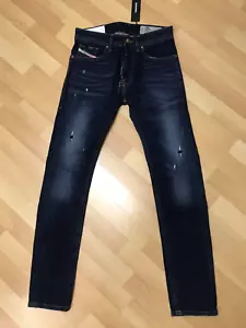 NUEVO CON TRACCIÓN HOMBRE Diesel THOMMER PARCHE ELÁSTICO DENIM 084VH ÍNDIGO DELGADO W26 L30 H5 - Imagen 1 de 9
