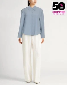 RRP €325 EMPORIO ARMANI ICON Silk Crepe Shirt IT42 US6 UK10 M Lightweight - Picture 1 of 8