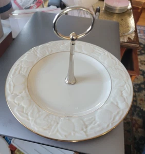 "Lenox 1999 ""FRUITS OF LIFE"" elfenbeingoldfarbene Zierleiste ~ Petite Server ~ 8" - Bild 1 von 2