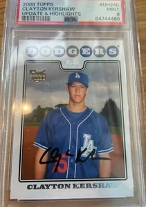 2008 Topps Updates & Highlights - Clayton Kershaw #UH240 (RC) PSA 9 - Picture 1 of 2