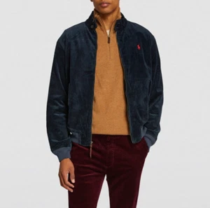 Ralph Lauren Polo Men's Navy Corduroy Jacket Medium Plaid Lining Red Pony £319 - Picture 1 of 18