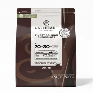 2.5kg Callebaut 70/30/38 Finest Belgian Bitter Dark Chocolate Callets 70% - Picture 1 of 1
