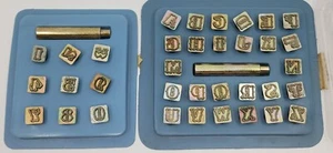 Set completo timbro punzone pelle lettera e numero blocco utensili artigianali vintage - Foto 1 di 1