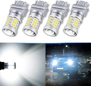4 Pack White LED Bulbs 3157 3056 3156 3057 4157 for Brake, Turn, Tail Lights - Picture 1 of 7