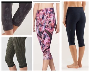 Lululemon 10 Crop Tight: ACRO Peacock, On Pace Sun Dazed, In The Flow seamless - Picture 1 of 31