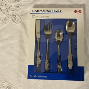 Kinderbesteck Pezzy Child’s 4-teiliges Besteck Edelstahl Set / mit Tieren - Bild 1 von 6