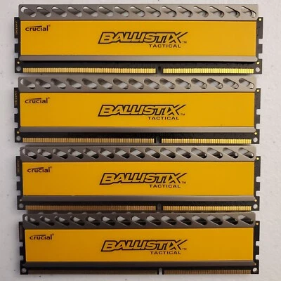32GB Crucial Ballistix Tactical 4 x8GB PC3-12800 1600Mhz BLT8G3D1608DT1TX0 - Image 1 of 2