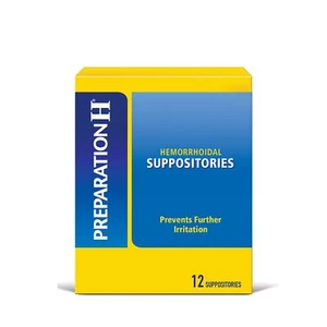 Hemorrhoid Suppositories For Itching And Discomfort Relief - 12 Count Pack of 1 - Picture 1 of 6