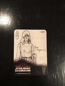 NEW Star Wars 2017 Celebration Cartamundi Exclusive Card #1 Princess Leia Organa - Picture 1 of 2