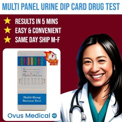 Ovus Medical 10 Panel Urine Drug Test Dip Cards| Pack Of 100, Fast 5 Min Results - Image 1 of 4