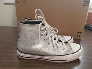 Converse Chuck Taylor All Star Silber Glitzer Sparkle Sneaker Jugend Gr. 5 - Bild 1 von 7