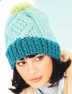 Home Printed Knitting Pattern - Ladies Knitted Beanie Bobble Hat  - 0435 - Picture 1 of 1
