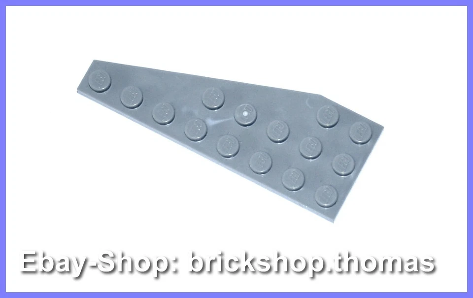 Lego Ala (8 x 3) Piastra Destra - 50304 Grigio - Grey Wedge Plate - NUOVO/NEW