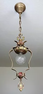 Antique Vintage 20's Art Deco Pendant Ceiling Light Fixture CHANDELIER - Picture 1 of 11