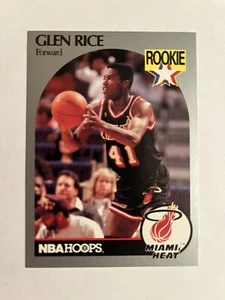 1990-91 NBA Hoops Glen Rice #168 Rookie Card Miami Heat - Picture 1 of 2
