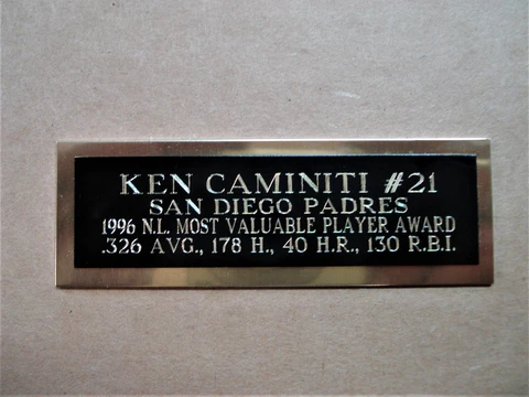 Ken Caminiti Padres 1996 NL MVP Award Baseball Card Plaque Nameplate 1" X 3" Cover