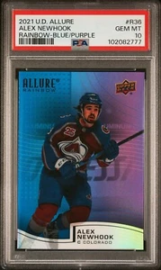 2021 ALLURE RAINBOW #R36 ALEX NEWHOOK BLUE-PURPLE /199 Rookie PSA 10 Pop 2! - Picture 1 of 2