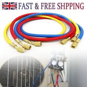 1/4SAE Refrigerant Charging Hose Kit 500PSI HVAC Hose Air Conditioner 3 Color - Picture 1 of 13