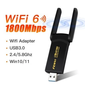 AX1800 WiFi 6 USB WiFi Adapter 1800Mbps Dual Band 802.11AX Wireless Network Card - Picture 1 of 7
