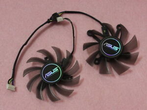 Pair Fans Cooler Fan For ASUS GTX 560Ti HD7850 HD7870 FD7010H12S FD8015U12S 75mm