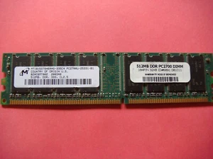 Micron 512MB 333 DDR 184 Pin PC-2700 non-ECC Ram/Memory 24002-*3W - Picture 1 of 4