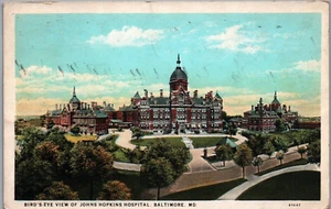 Postcard Bird's Eye View Of Johns Hopkins Hospital Baltimore MD - Picture 1 of 2