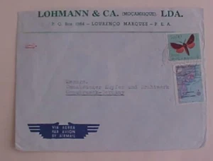 MOZAMBIQUE 1957 COVER TO GERMANY WITH BUTTERFLY STAMP - Picture 1 of 1