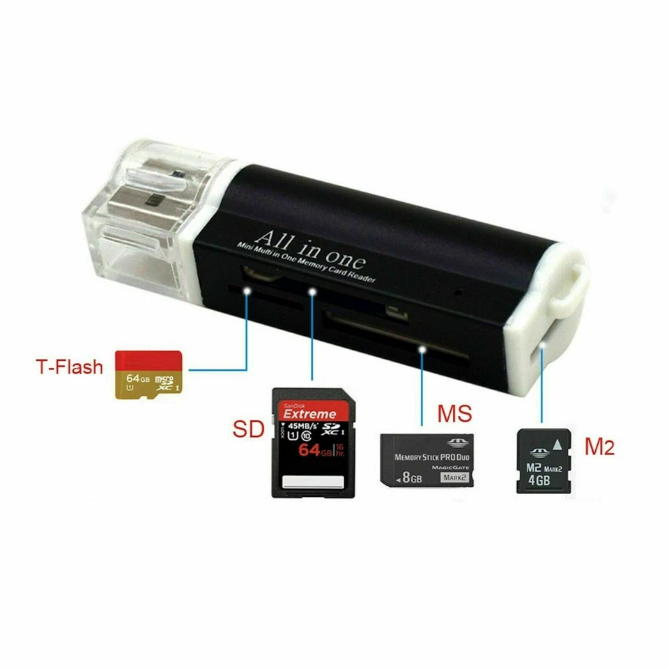 Usb Kartenleser Micro SD Speicherkarte SDHC SDXC MMC M2 Kartenadapter PC Z119