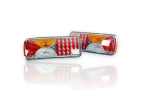 2x LED Tail Lights 12V 24V E-Marked Rear Lamps 6 Functions for MAN TGX TGA TGM - Picture 1 of 5